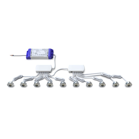 Kit of 10 LED plinth lights with driver
