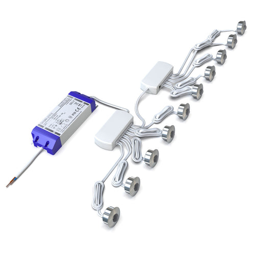 Side view of the 10 plinth light kit
