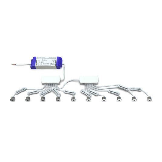 Kit of 10 microdot LED plinth lights with driver