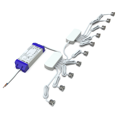 Side view of the 10 microdot plinth light kit