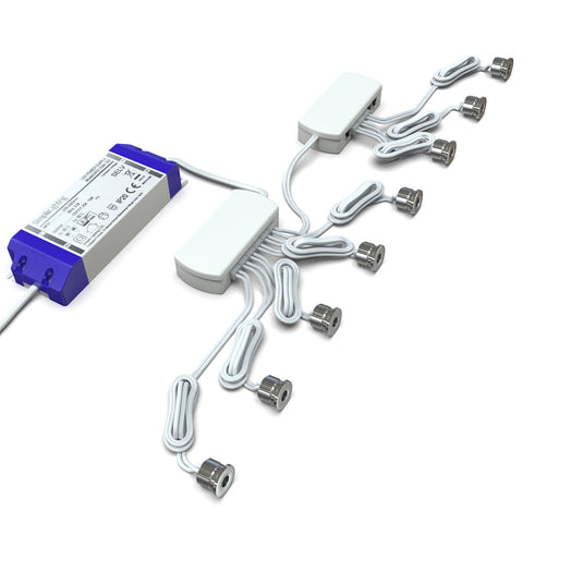 Side view of the 8 microdot plinth light kit