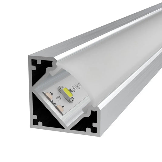  Corner Aluminium LED Profiles, 45 degrees with LED strip