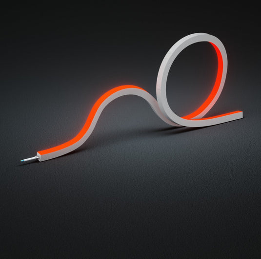 RGB neon flex glowing red