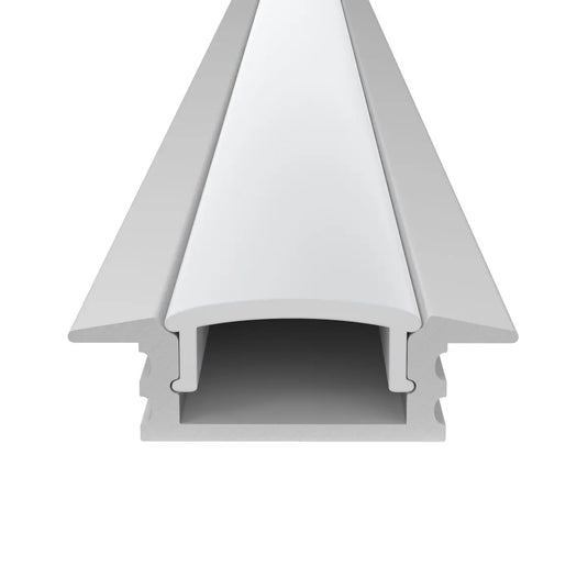 White, Recessed LED Profile With Frosted Cover front facing without end cap