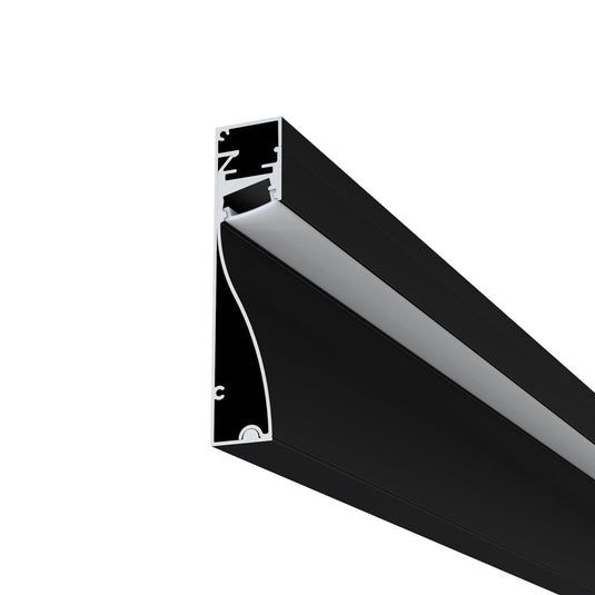 Underside of the black skirting profile