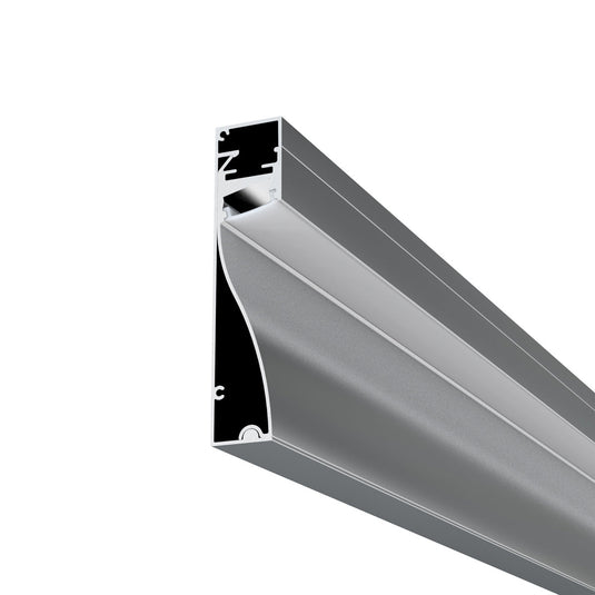 Underside of the silver skirting profile