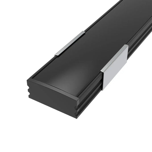 Pack of 3 Surface Mounted Black Aluminium Profiles - 2 Metres