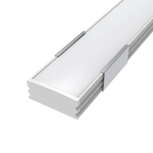 White, Surface Mounted LED Profile, With Frosted Cover and brackets