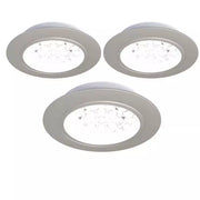 Pack of 3 recessed led under cabinet lights with cool white light