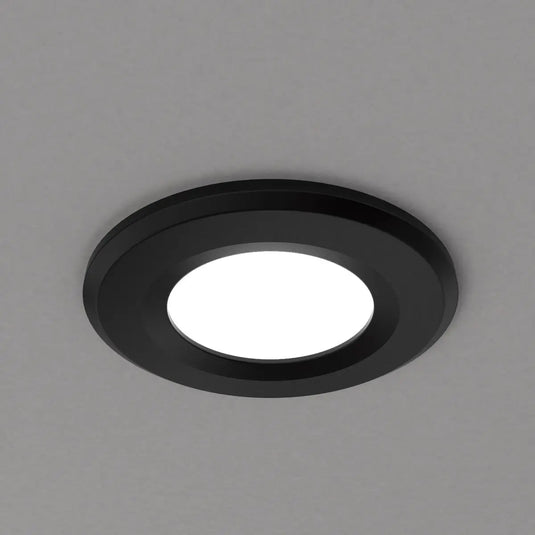 Fixed Fire Rated LED Downlight - Black mounted in ceiling