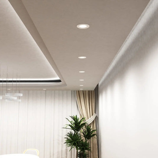 Fixed, Fire Rated LED Downlight - White Bezel ceiling view shot