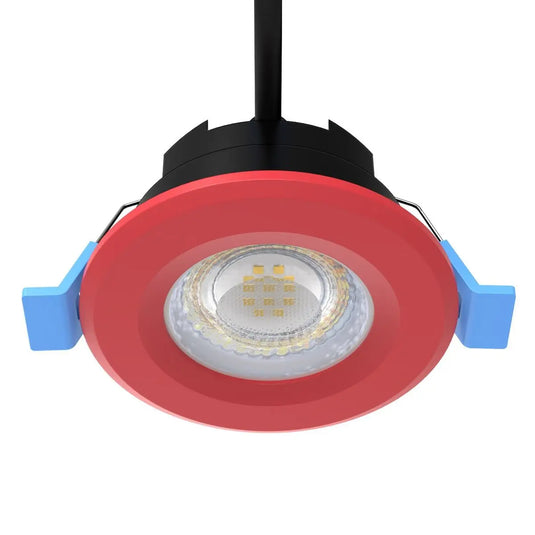 Fixed Fire Rated LED Downlight - Red Bezel