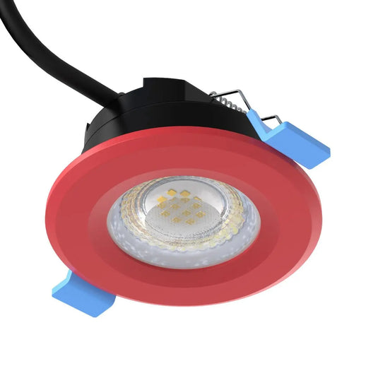 Fixed Fire Rated LED Downlight - Red Bezel