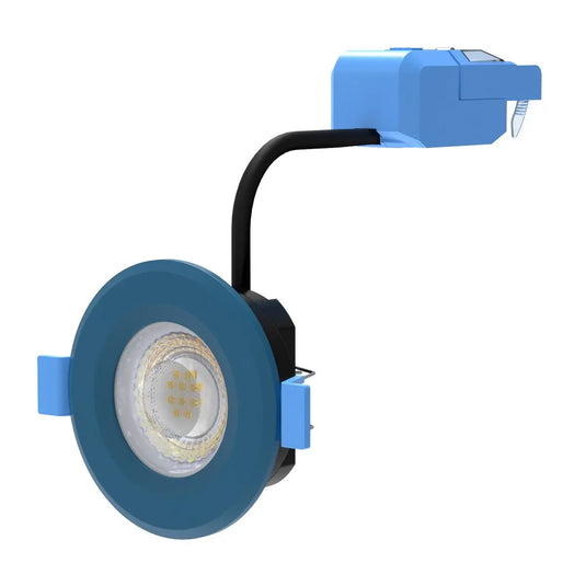 Fixed Fire Rated LED Downlight - Blue Bezel full view shot