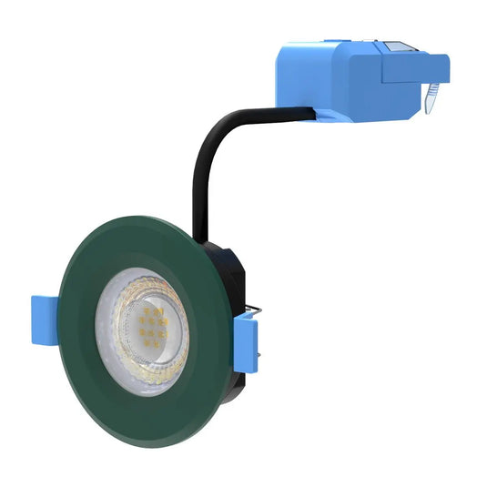 Fixed Fire Rated LED Downlight - Green Bezel full view shot