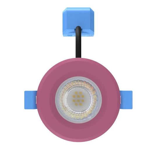 Fixed Fire Rated LED Downlight - Pink Bezel front facing shot