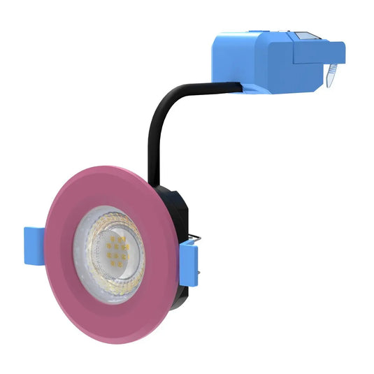 Fixed Fire Rated LED Downlight - Pink Bezel full view shot