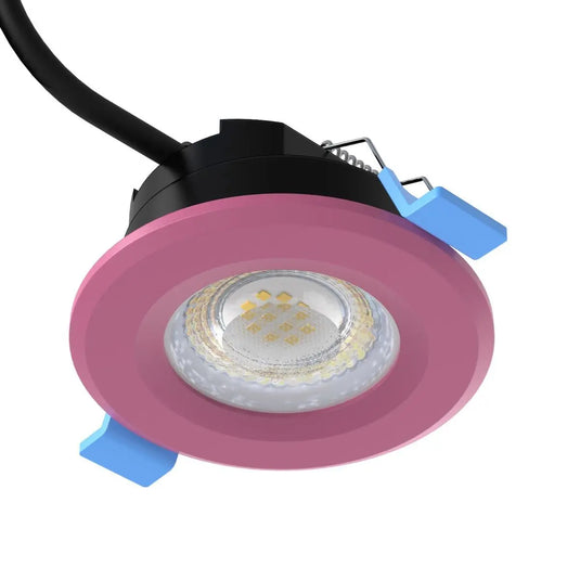 Fixed Fire Rated LED Downlight - Pink Bezel