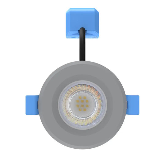 Fixed Fire Rated LED Downlight - Light Grey Bezel front facing shot