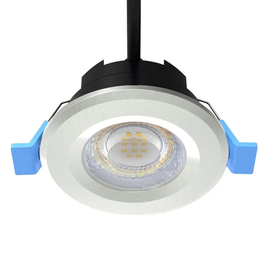 Fixed Fire Rated LED Downlight - Satin Nickel Brushed Bezel