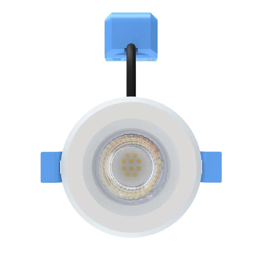 Fixed, Fire Rated LED Downlight - White Bezel front facing view