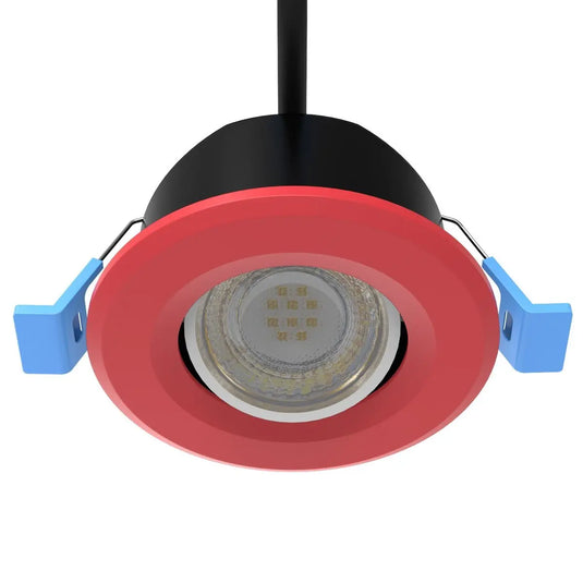 Tilt, Fire Rated LED Downlight - Red Bezel