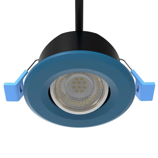 Tilt, Fire Rated LED Downlight - Blue Bezel