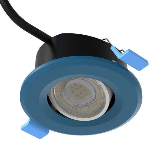 Tilt, Fire Rated LED Downlight - Blue Bezel