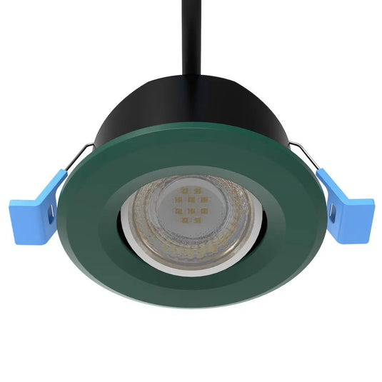 Tilt, Fire Rated LED Downlight - Green Bezel