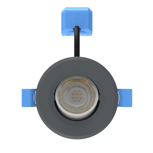 6w, Tilt IP65 Colour Adjustable Fire Rated LED Downlight, Charcoal Grey