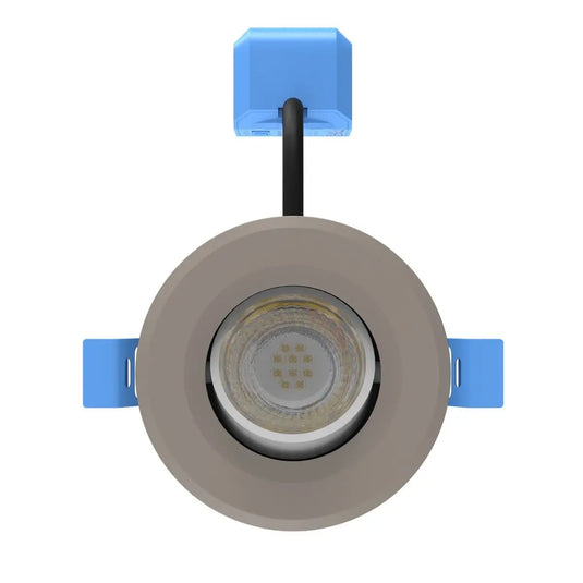 Tilt, Fire Rated LED Downlight - Light Grey Bezel front facing shot