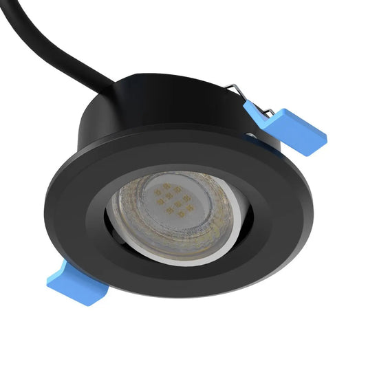 Tilt, Fire Rated LED Downlight - Black Bezel