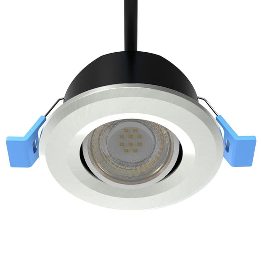 Tilt, Fire Rated LED Downlight - Brushed Chrome/Nickel