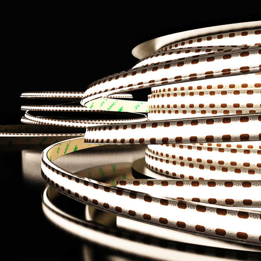 Natural white IP67 COB LED strip lit
