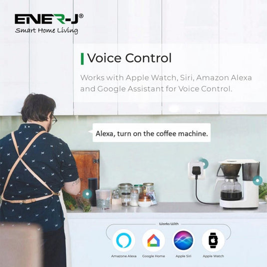 Smart plug used in a kitchen with voice control