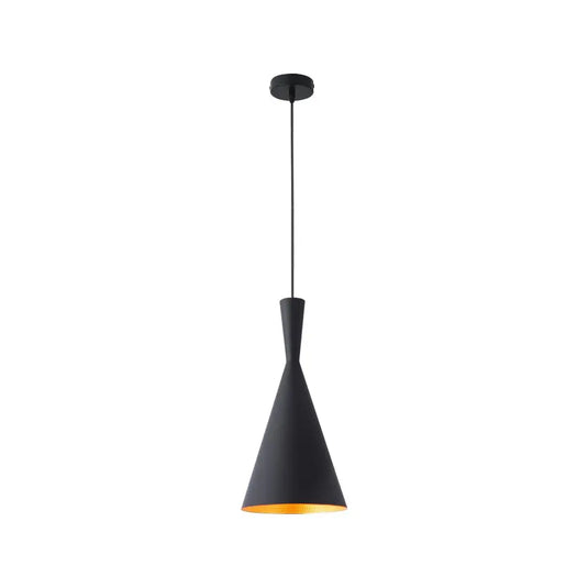 Black, E27 Hanging Pendant Light In a Cone Shape