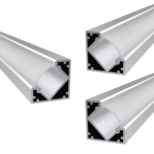 Pack of 3 Corner Aluminium LED Profiles