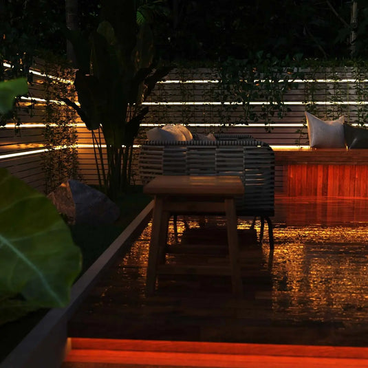 LED Tape, IP65 Warm White patio setting