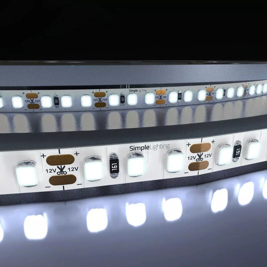 Cool White LED Strip Lights, 120 LEDs and 10w Per Metre