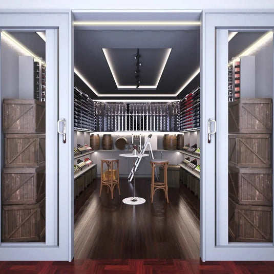 Natural White LED Tape wine cellar setting