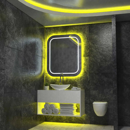 RGB LED Strip, bathroom setting, Yellow