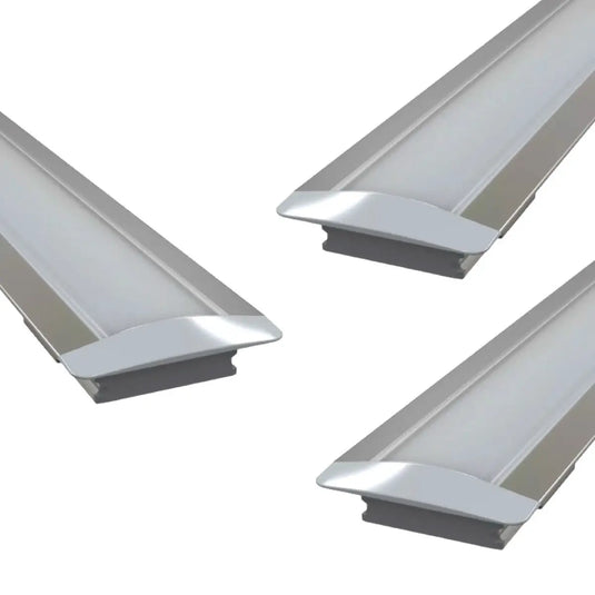 Pack of 3 Shallow 7mm Recessed LED Aluminium Profiles,