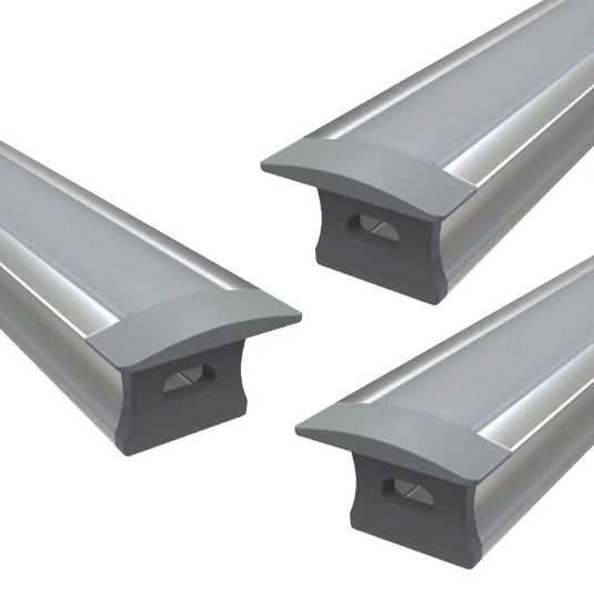 Pack of 3 Recess Mounted Aluminium LED Profiles (Extrusion) for all types of LED Tape