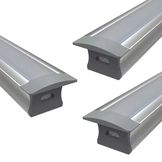 Pack of 3 Recessed Mounted Aluminium LED Profiles