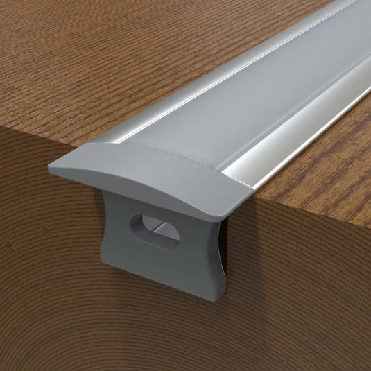 Recessed Mounted Aluminium LED Profiles installed inbetween wood