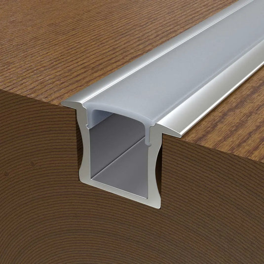 Recess Mounted Aluminium LED Profiles (Extrusion) for all types of LED Tape inbetween wood