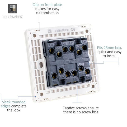 Back of the 4 gang light switch