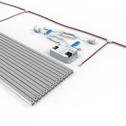 Complete 14 step LED stair lights kit with 500mm bars