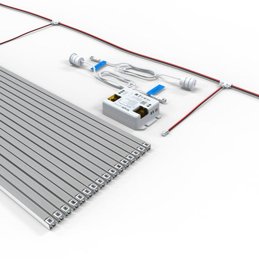 Complete 16 step LED stair lights kit with 500mm bars