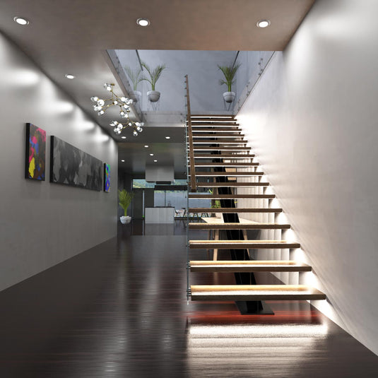 Natural white stair lights, second view